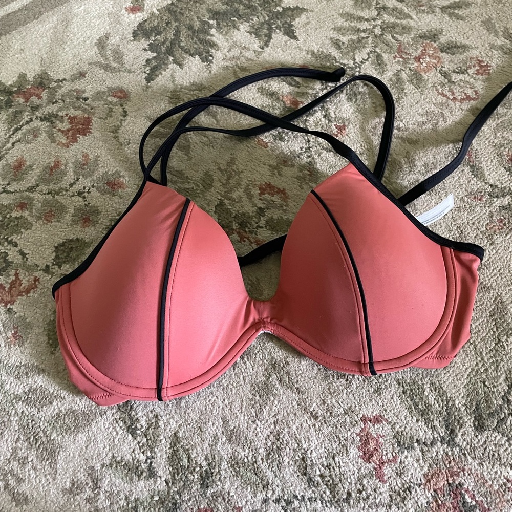 Pink Victoria’s Secret Underwire Strappy Swim Top